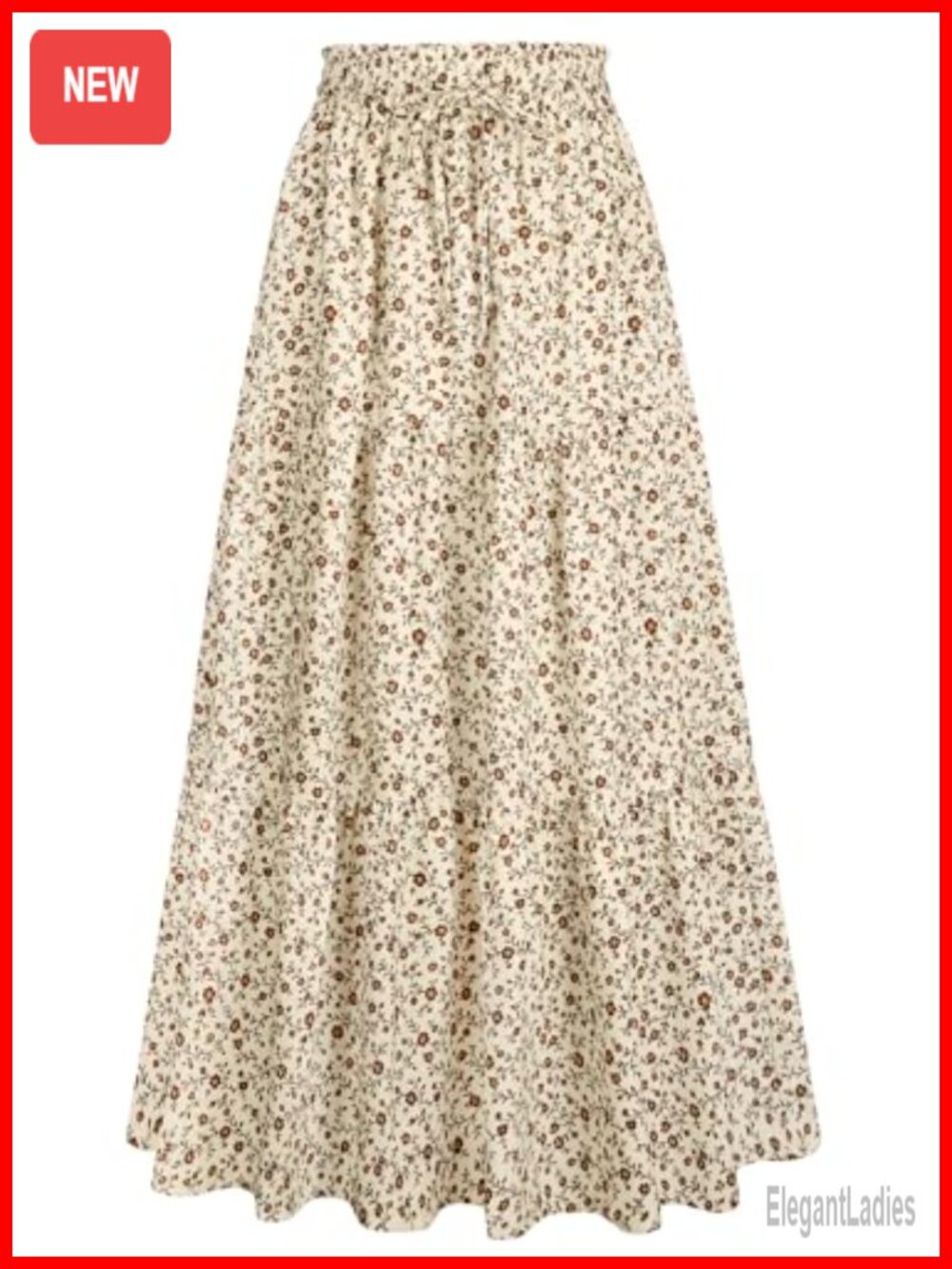 Flowy Tiered Maxi Skirt with Pockets High Waist A-Line Ruffle Summer